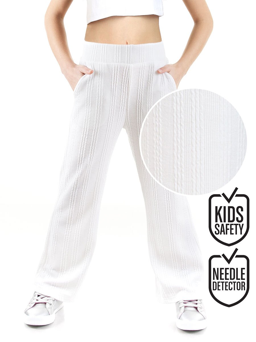 Kız Çocuk Boru Paça Ekru Basic Eşofman Altı