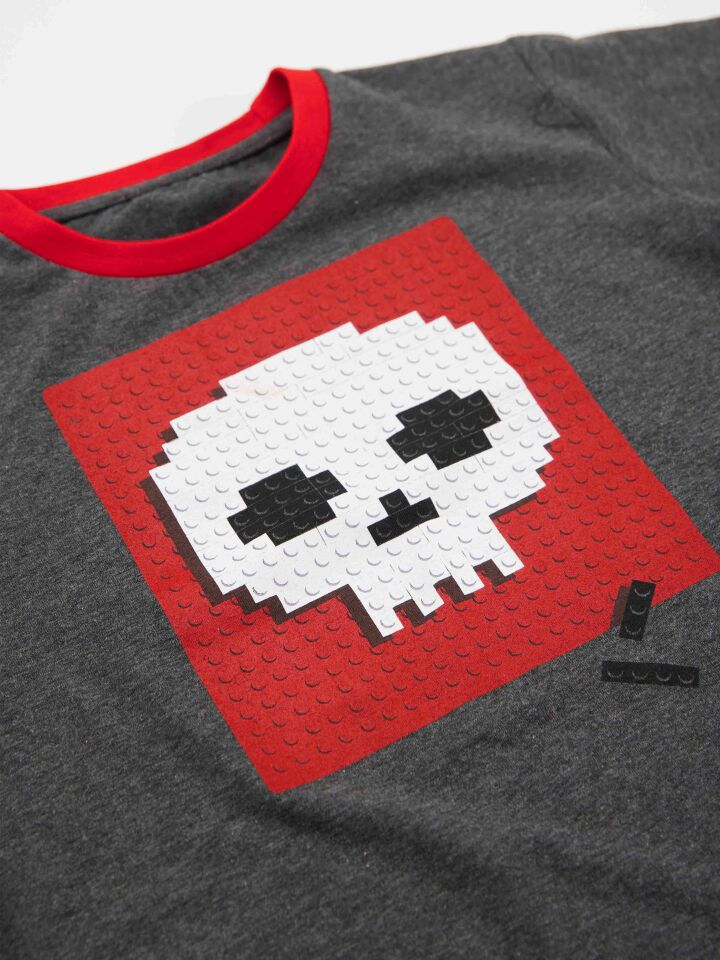 Skull Erkek Çocuk T-shirt Kapri Şort Takım 8 Y - Siyah, Antresit
