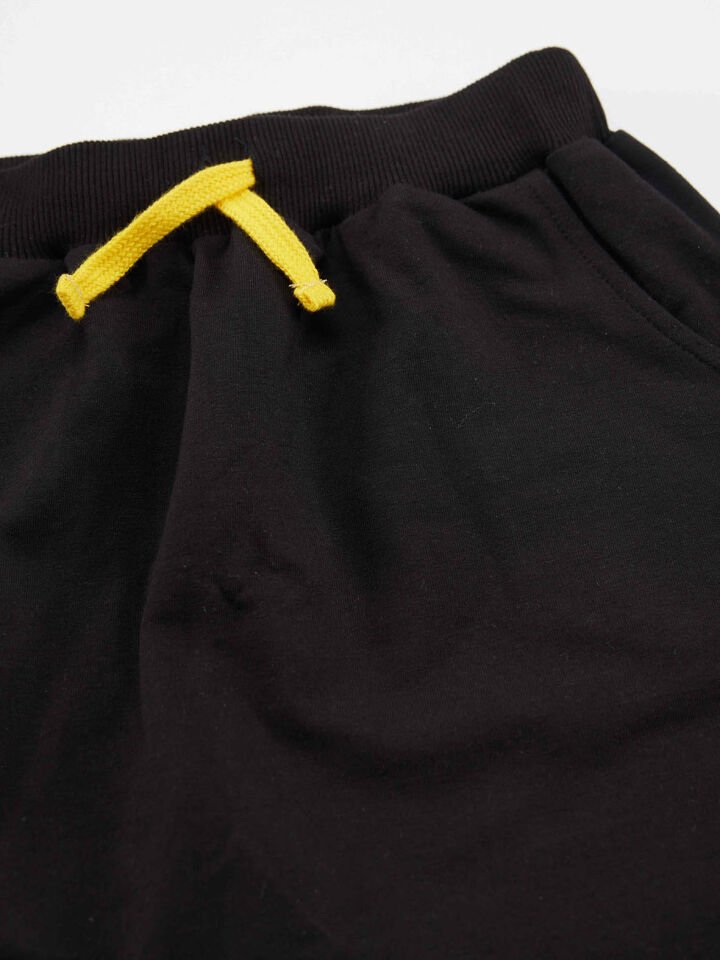 Şimşek Maske Erkek Çocuk T-shirt Kapri Şort akım 4 Y - Siyah, Mor