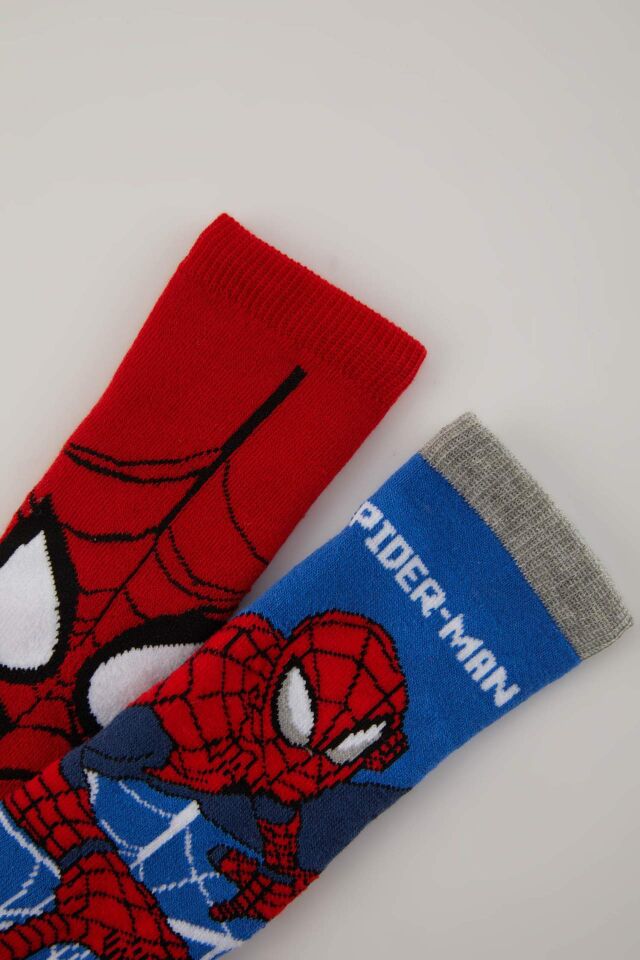 Erkek Çocuk Marvel Spiderman 2'li Pamuklu Kışlık Çorap