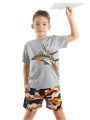 Uçak Erkek Çocuk T-shirt Kamuflaj Şort Takım