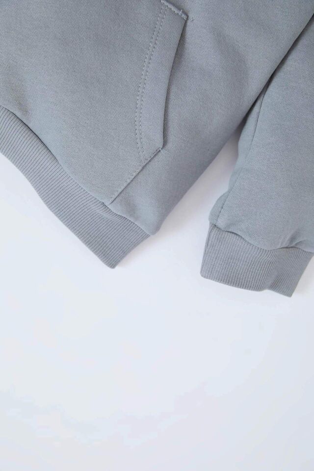 Erkek Bebek 2'li Takım Bisiklet Yaka Baskılı Sweatshirt Beli Lastikli Eşofman Altı