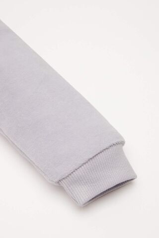 Kız Bebek Pijama Takımı Bisiklet Yaka Yılbaşı Temalı Uzun Kollu Velur Üst Beli Lastikli Uzun Alt