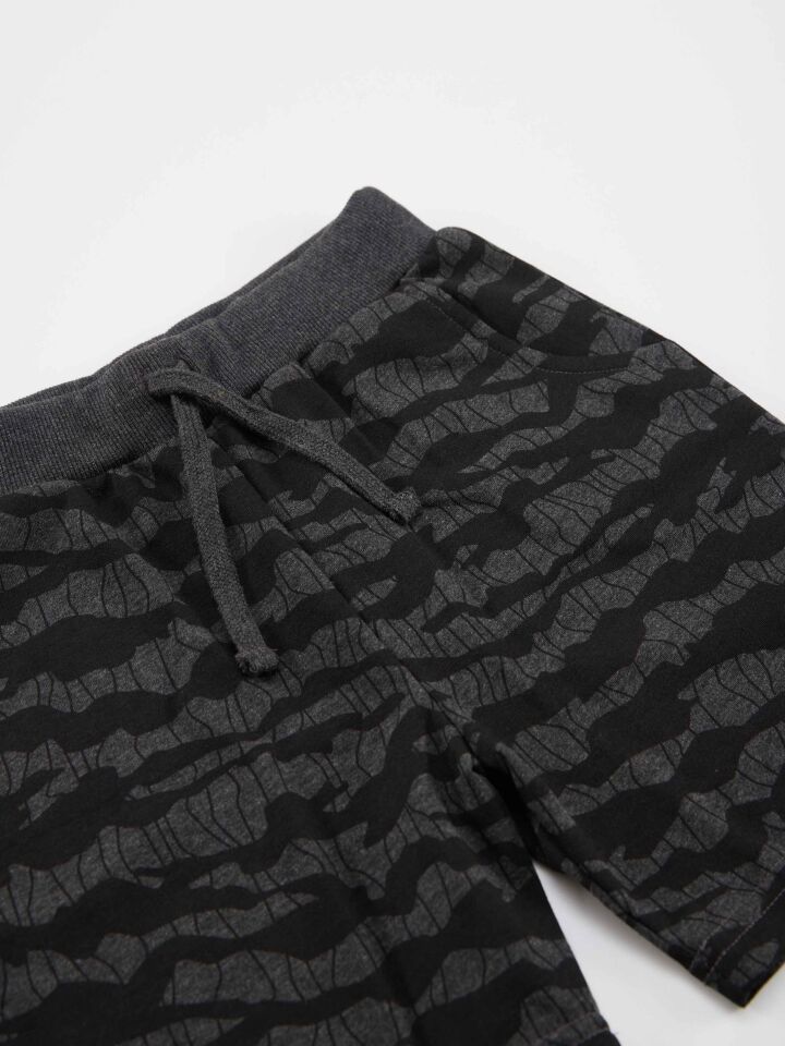 Uçak Erkek Çocuk T-shirt Şort Takım 5 Y - Koyu Gri, Siyah