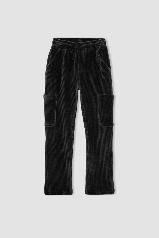 Erkek Çocuk Kargo Fit Standart Paça Fitilli Kadife Pantolon