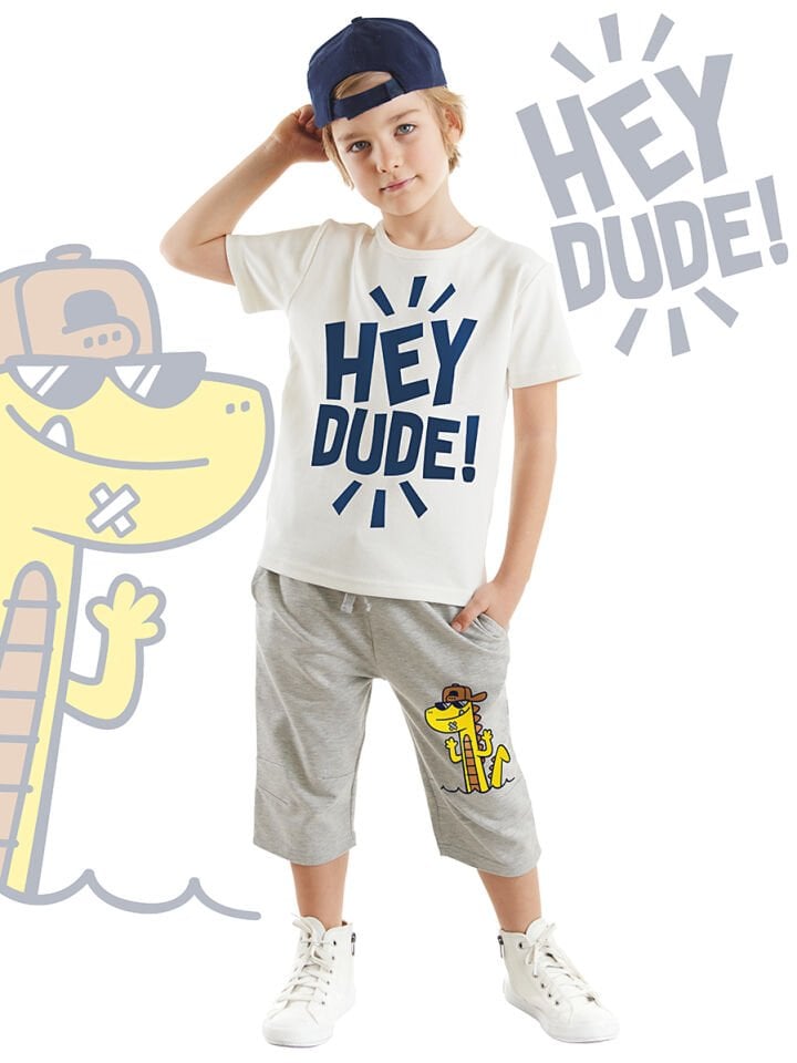 Hey Dude Erkek Çocuk T-shirt Kapri Şort Takım