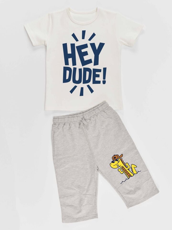 Hey Dude Erkek Çocuk T-shirt Kapri Şort Takım
