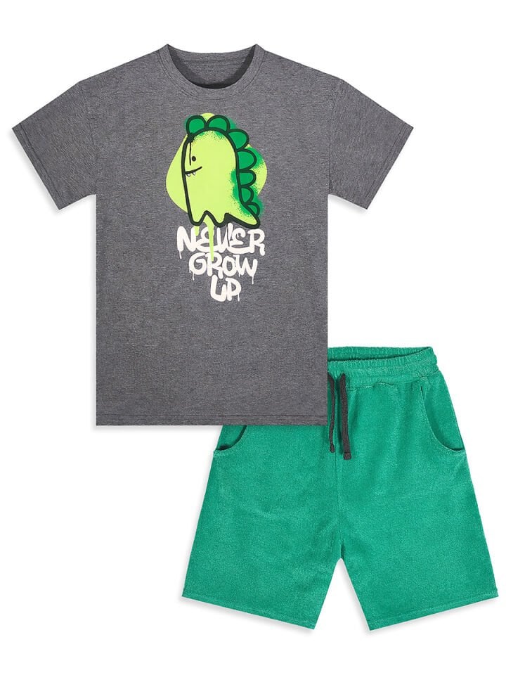 Dino Spray Erkek Çocuk T-shirt Şort Takım