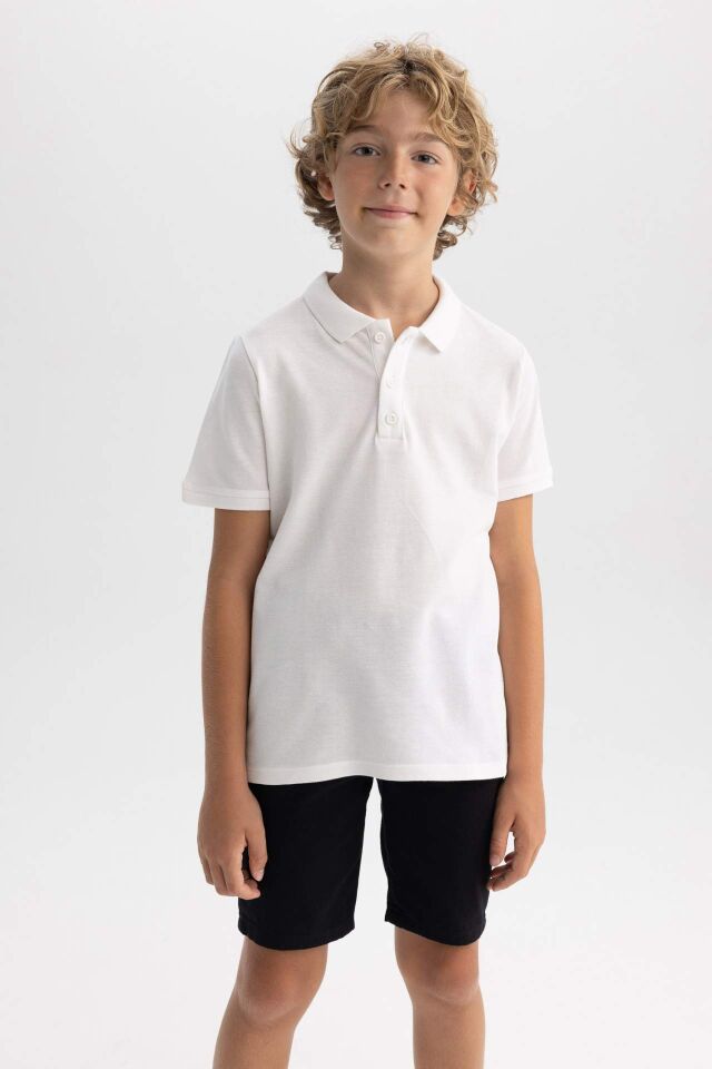 Erkek Çocuk Pike Kısa Kollu Basic Düz Polo Tişört