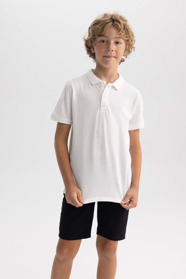 Erkek Çocuk Pike Kısa Kollu Basic Düz Polo Tişört