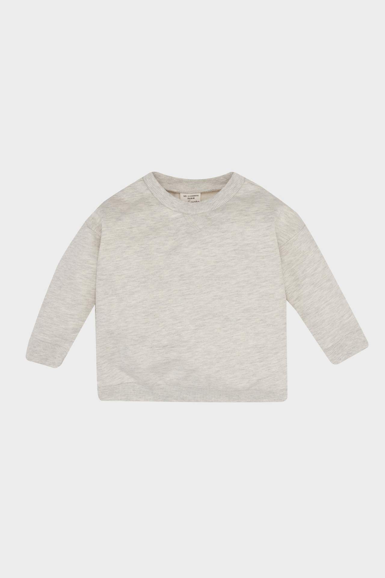 Erkek Bebek Bisiklet Yaka İçi Yumuşak Tüylü Basic Düz Sweatshirt
