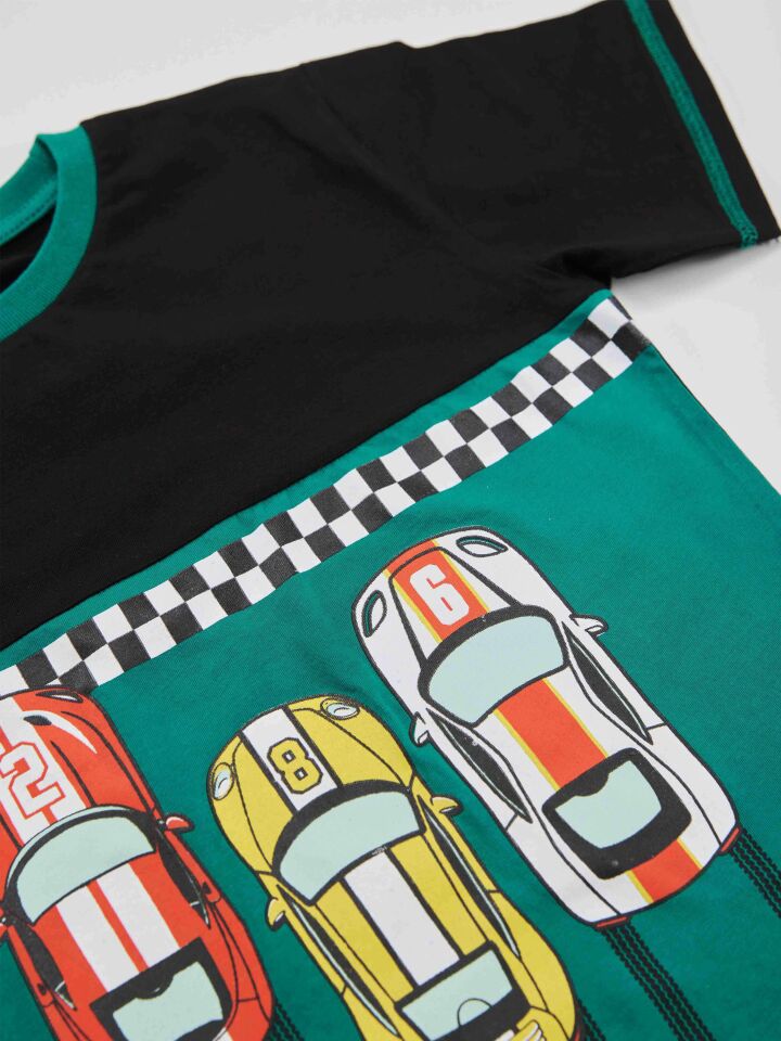 Finish Erkek Çocuk T-shirt Kapri Şort Takım 7 Y - Yeşil, Siyah