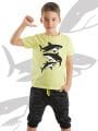 Sharks Erkek Çocuk T-shirt Kapri Şort Takım