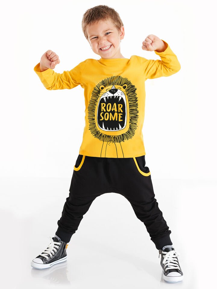 Roarsome Erkek Çocuk T-shirt Pantolon Takım 6 Y - Sarı,Siyah