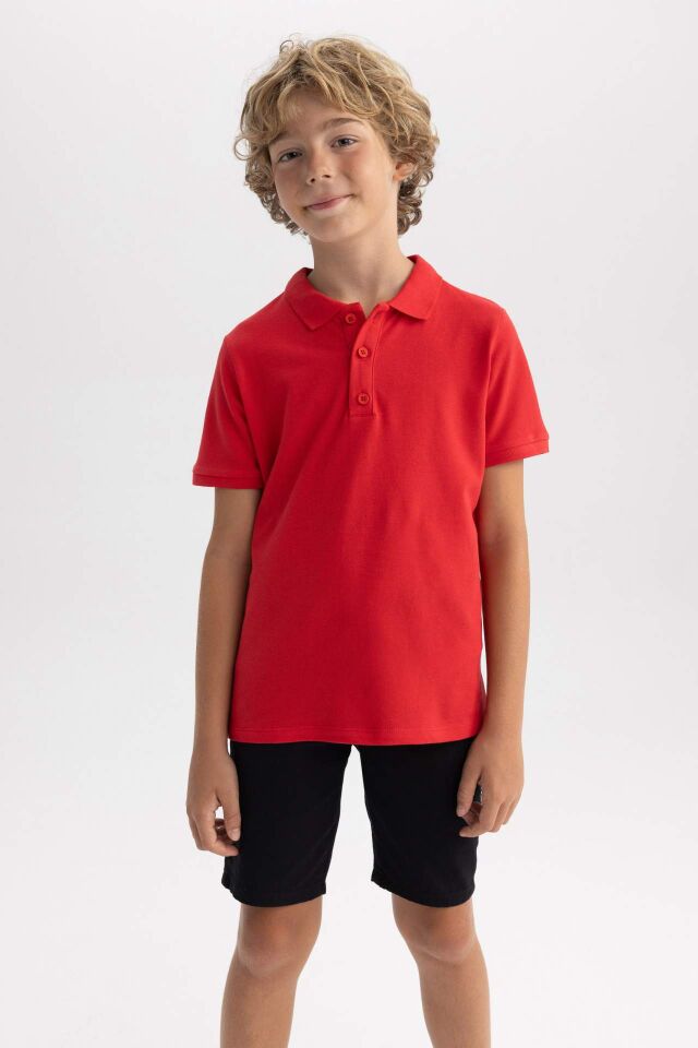 Erkek Çocuk Pike Kısa Kollu Basic Düz Polo Tişört