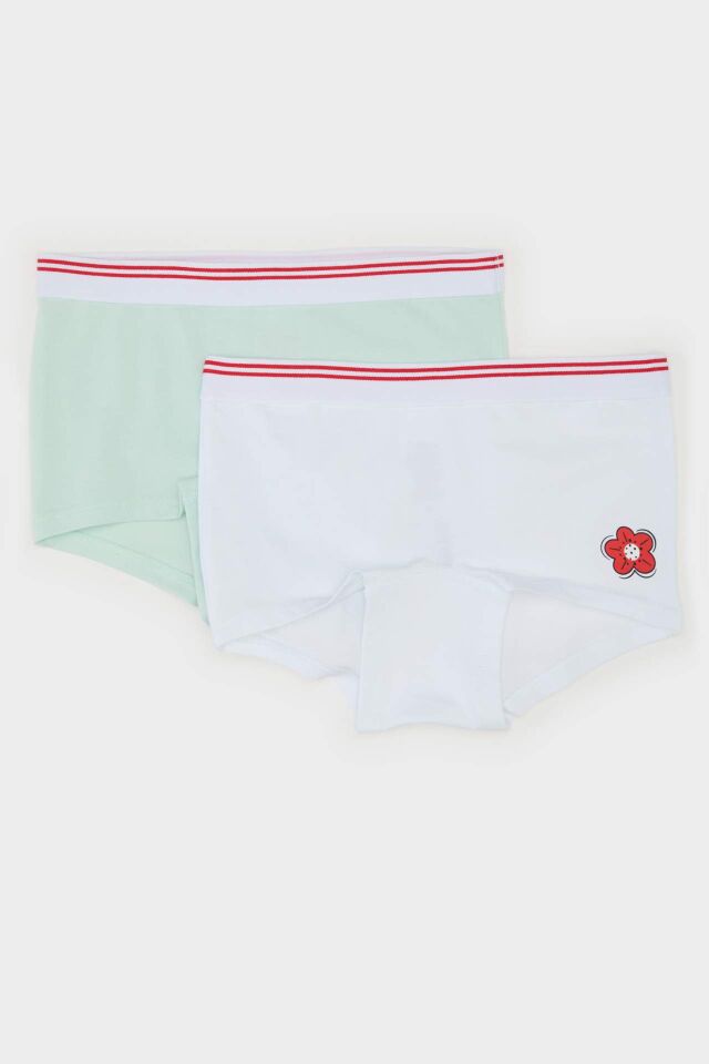 Kız Çocuk Çiçekli 2'li Boxer
