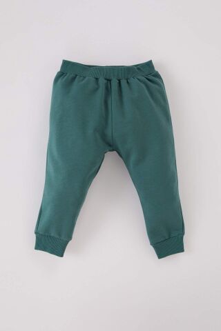Erkek Bebek 2'li Takım Kapüşonlu Baskılı Sweatshirt Beli Lastikli Eşofman Altı