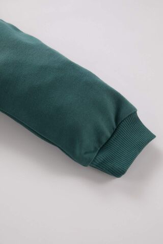 Erkek Bebek 2'li Takım Kapüşonlu Baskılı Sweatshirt Beli Lastikli Eşofman Altı