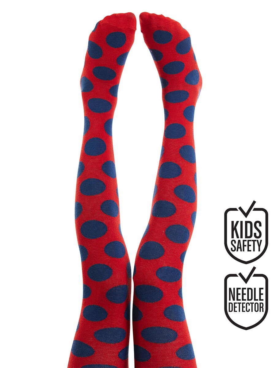Puanlı Kız Çocuk Kırmızı Külotlu Çorap
