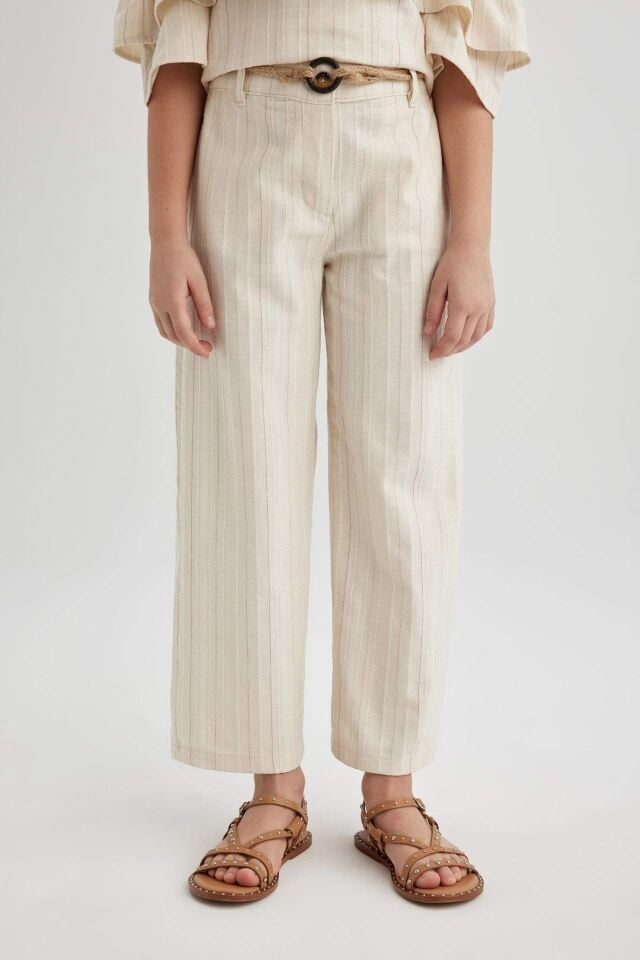 Kız Çocuk Wide Leg Geniş Paça Pamuklu Pantolon