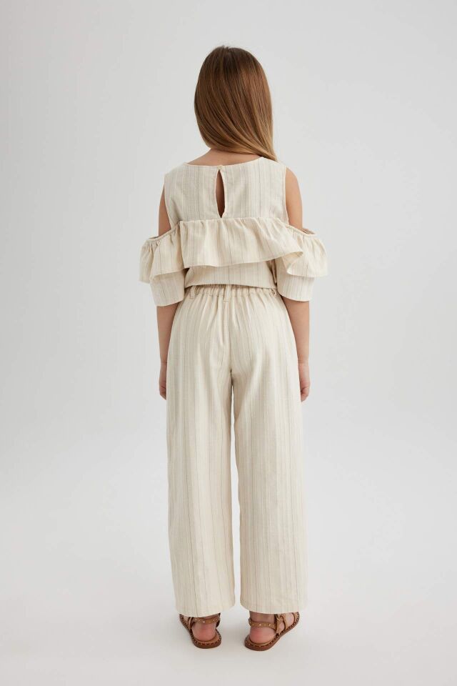 Kız Çocuk Wide Leg Geniş Paça Pamuklu Pantolon