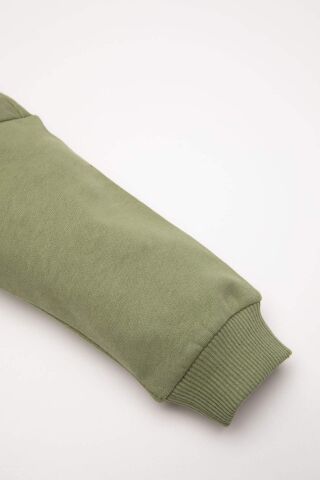 Erkek Bebek 2'li Takım Baskılı Bisiklet Yaka Sweatshirt Beli Lastikli Jogger Eşofman Altı