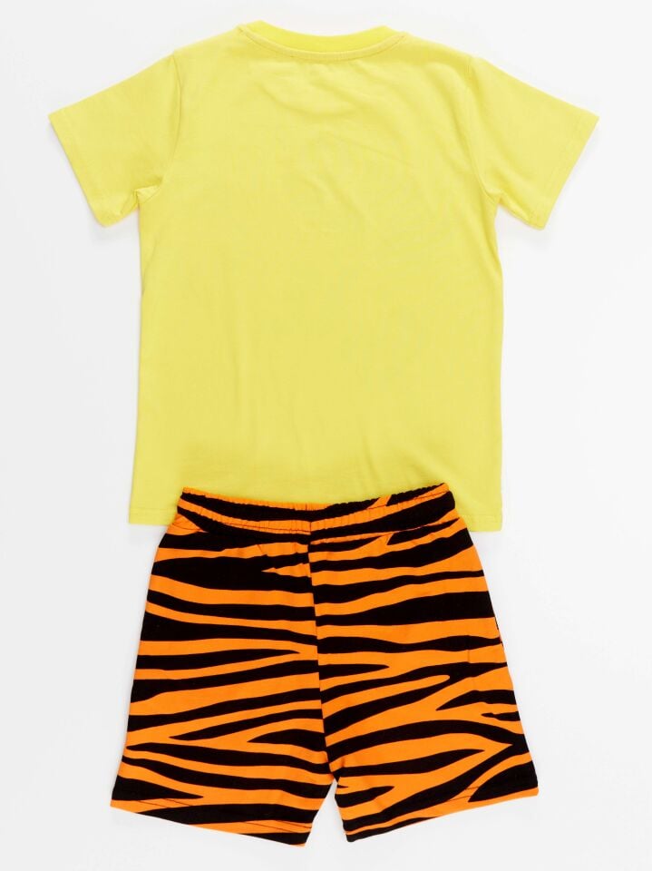 Wild One Erkek Çocuk T-shirt Şort Takım 4 Y - Sarı, Turuncu, Siyah