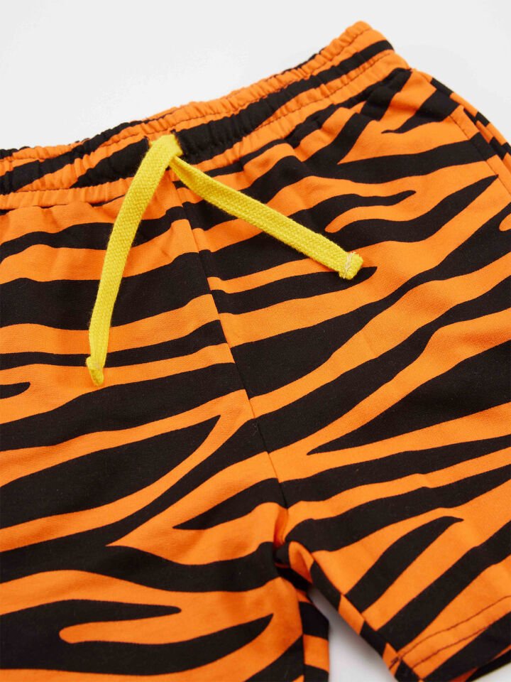 Wild One Erkek Çocuk T-shirt Şort Takım 4 Y - Sarı, Turuncu, Siyah