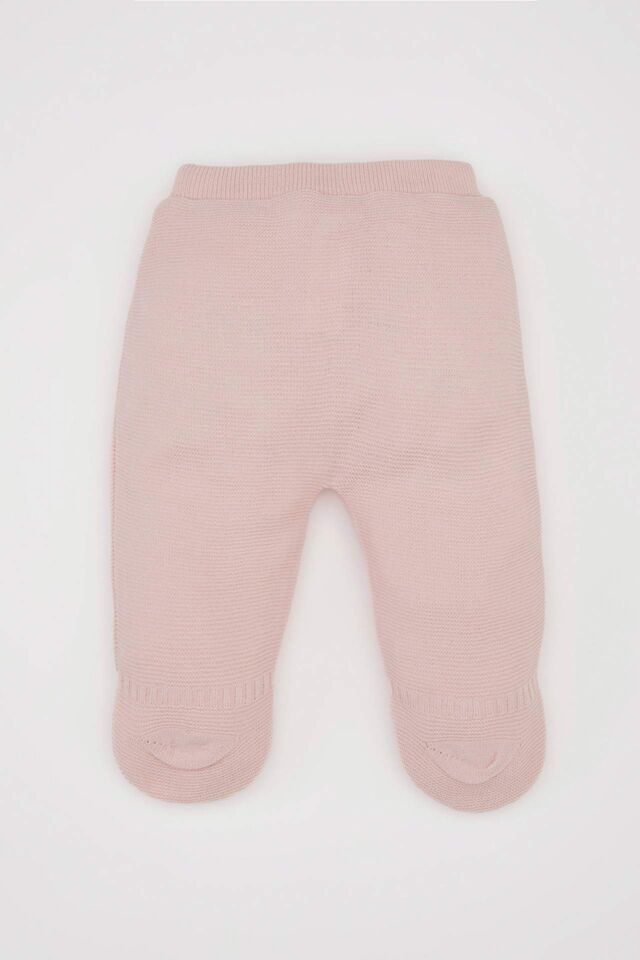 Kız Bebek Patikli Beli Lastikli Basic Düz Triko Pantolon
