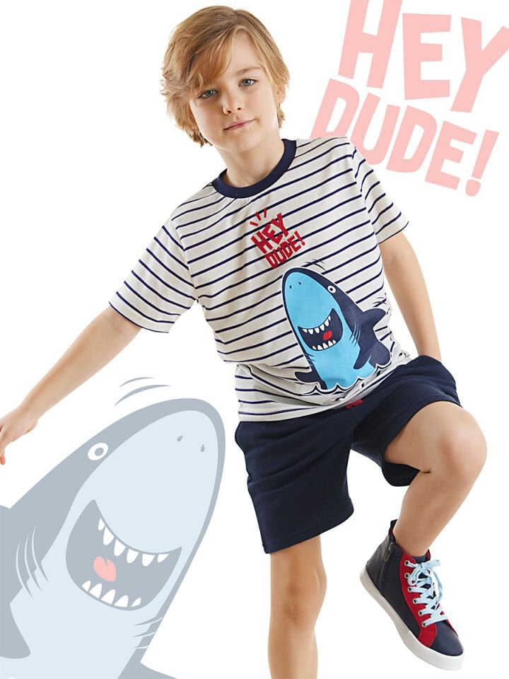 Dude Shark Erkek Çocuk T-shirt Şort Takım