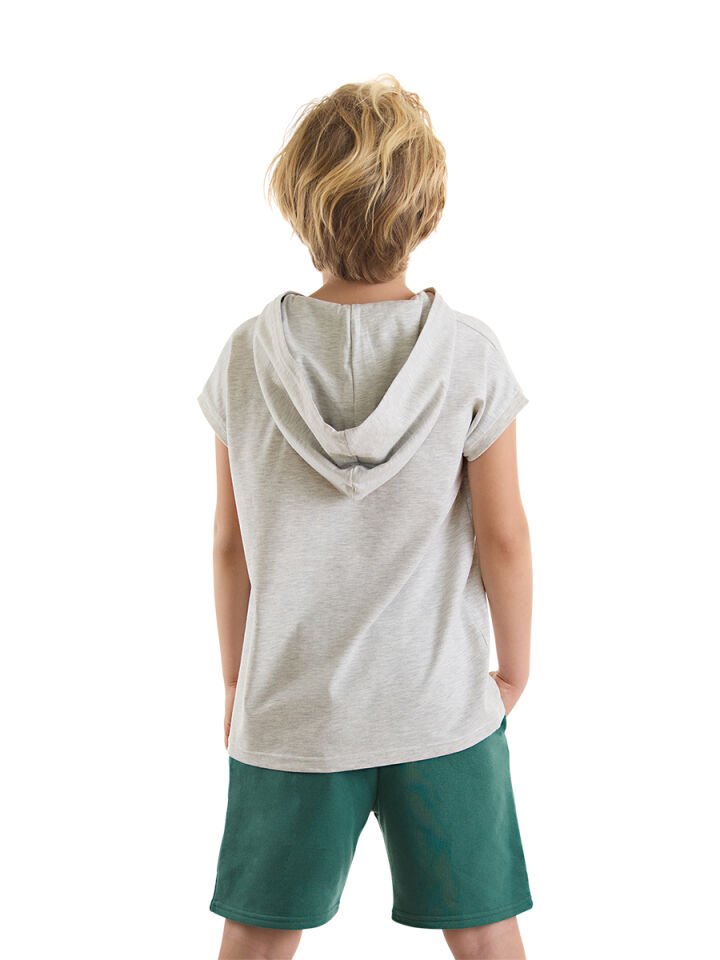 Animals Erkek Çocuk T-shirt  Şort Takım 8 Y - Gri, Haki