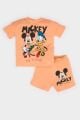 Erkek Bebek Disney Mickey & Minnie 2'li Takım Kısa Kollu Tişört Beli Lastikli Şort