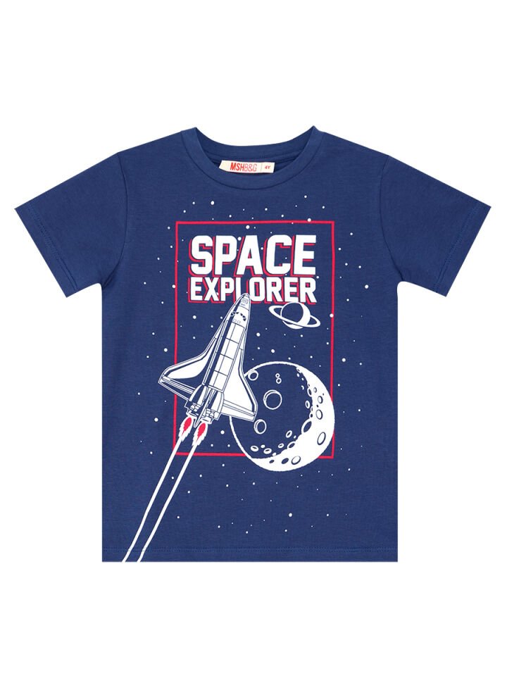 Space Erkek Çocuk T-shirt Denim Şort Takım 7 Y - Lacivert
