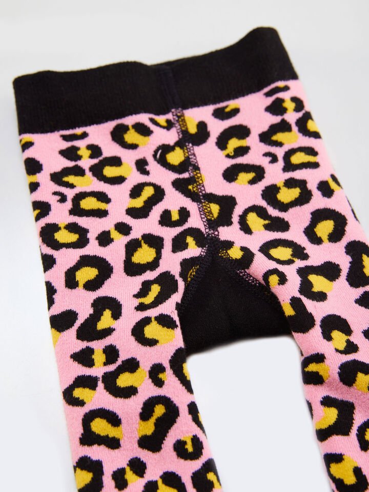 Leopar Kız Bebek Pembe Tayt-Pantolon 3-6 M - Pembe, Siyah, Beyaz