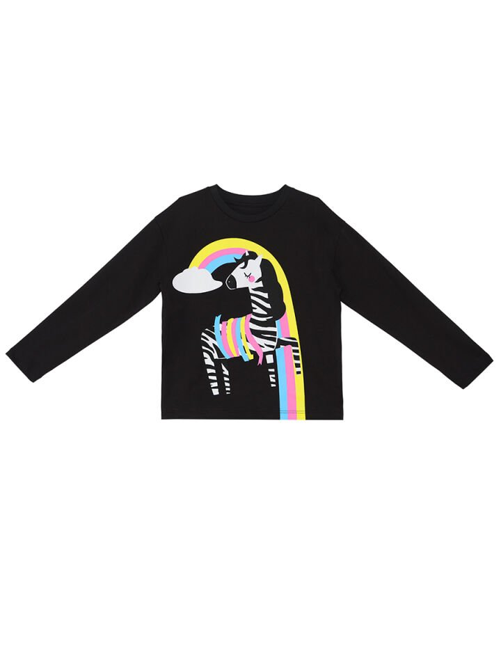 Gökkuşağı Zebra Kız Çocuk Etek Takım