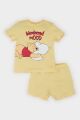 Erkek Bebek Disney Winnie The Pooh Pijama Takımı Kısa Kollu Penye Üst Beli Lastikli Şort
