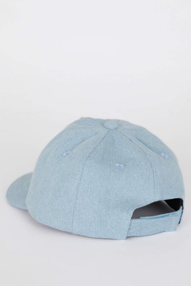 Erkek Bebek Nakışlı Jean Cap Şapka