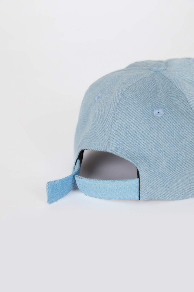 Erkek Bebek Nakışlı Jean Cap Şapka