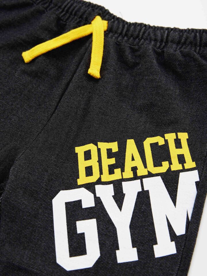 Beach Gym Erkek Çocuk T-shirt Şort Takım 2 Y - Gri, Siyah