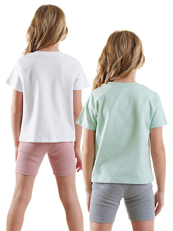 Çiçekler Kız Çocuk 2'li Pijama Takım 7 Y - Pembe