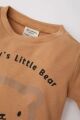Erkek Bebek 3'lü Takım Ayı Baskılı Bisiklet Yaka Sweatshirt Kapüşonlu Hırka Beli Lastikli Alt