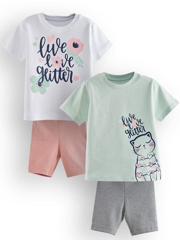 Çiçekler Kız Çocuk 2'li Pijama Takım 8 Y - Pembe