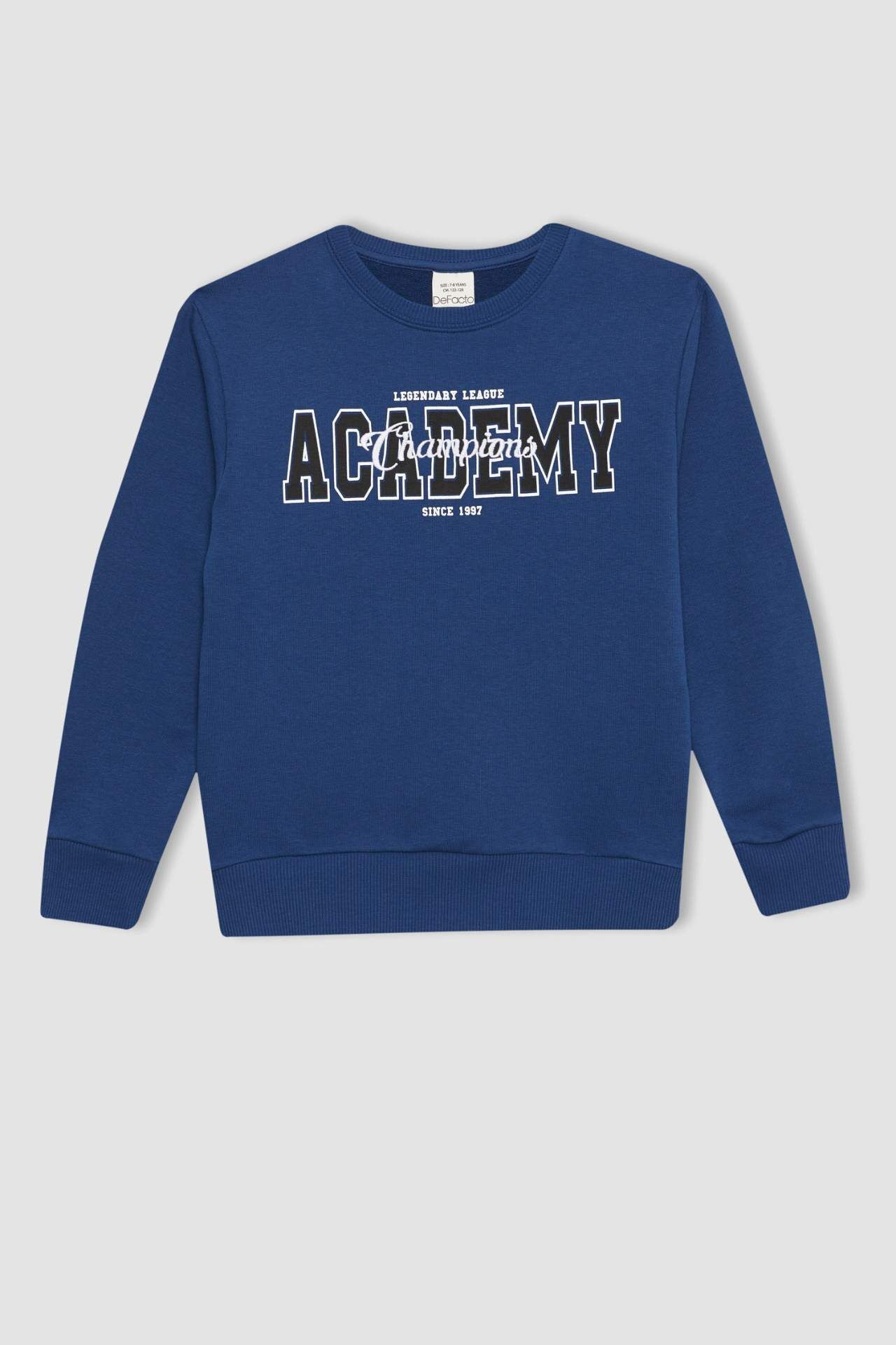 Erkek Çocuk Bisiklet Yaka Baskılı Sweatshirt