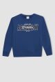 Erkek Çocuk Bisiklet Yaka Baskılı Sweatshirt