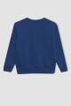 Erkek Çocuk Bisiklet Yaka Baskılı Sweatshirt