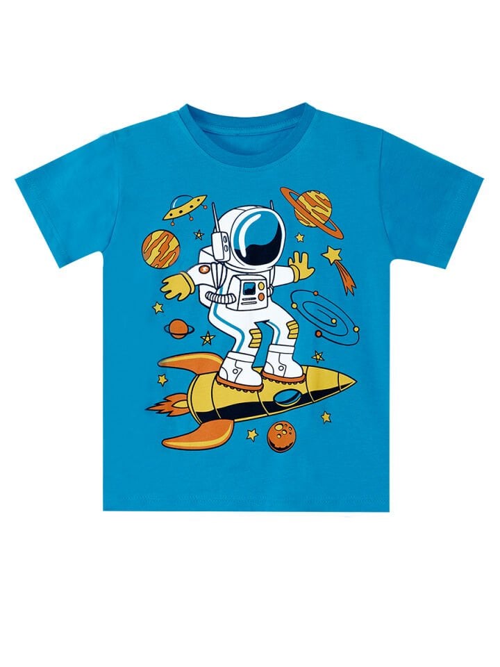 Astronot Erkek Çocuk T-shirt Kapri Şort Takım