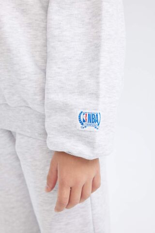 Kız Çocuk NBA Wordmark Oversize Geniş Kalıp Bisiklet Yaka Sweatshirt