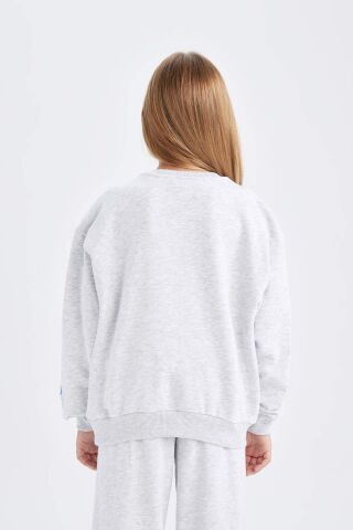 Kız Çocuk NBA Wordmark Oversize Geniş Kalıp Bisiklet Yaka Sweatshirt