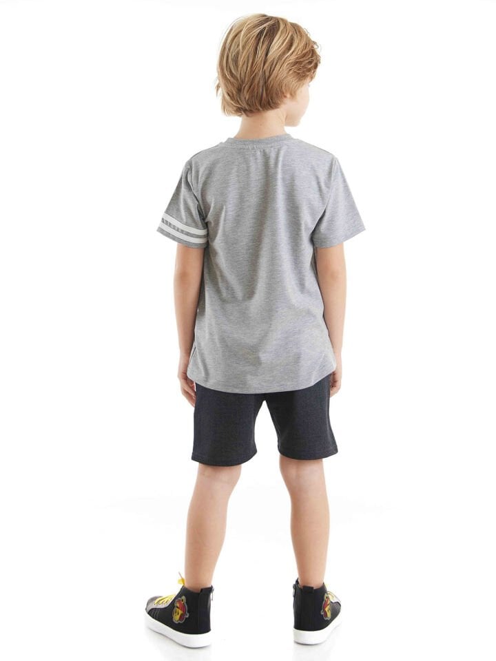 Beach Gym Erkek Çocuk T-shirt Şort Takım 6 Y - Gri, Siyah