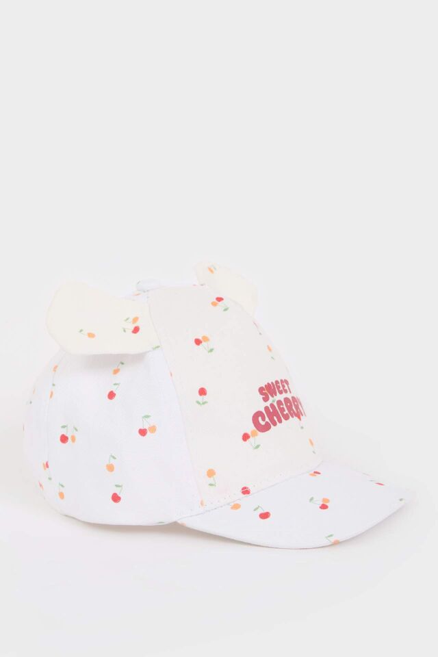 Kız Bebek Baskılı Pamuklu Cap Şapka